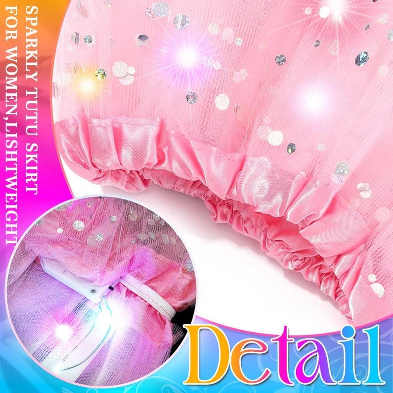 Nicute Light Up Tutu Led Layered Tulle Tutus Skirt for Women - Image 3